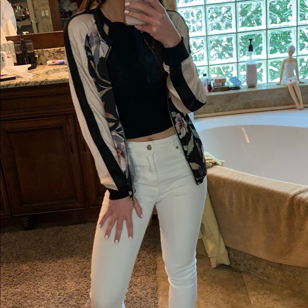 Floral bomber jacket
